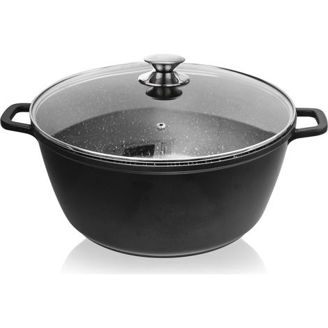 Maceta de granito con tapa grande de 32 cm, 9,7 l (1/5)