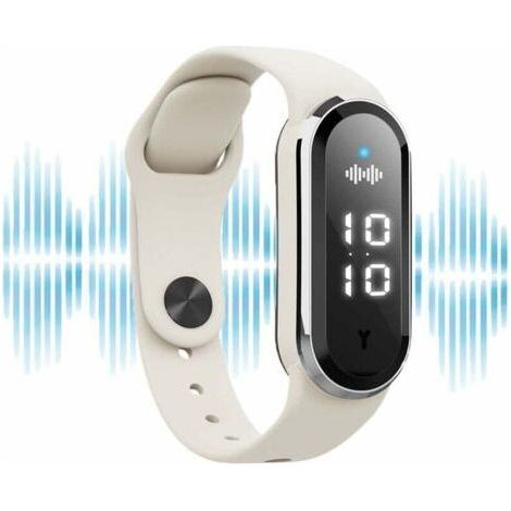 Bracelets répulsifs Bracelet anti-moustiques à ultrasons Bandes répulsives électroniques Montre antiparasitaire Protège-insectes Charge USB/étanche pour enfants et adultes (Blanc) (1/5)