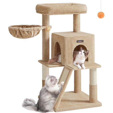 Árbol para gatos con rascador 48 x 48 x 96 cm gris marrón 120003693 (1/2)