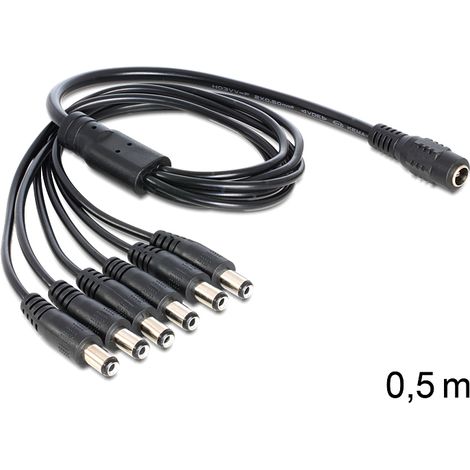 Delock cable dc splitter 5.5 x 2.1 mm 1 x female  6 x male