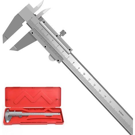Pied à Coulisse 0-150mm, Outil de Mesure Précision Réglable 0.02mm, pour les Mesures Externes, Internes, Profondeur et Pas, Mesure de Professionnel/la Maison/l'industrie avec étui de Rangement (1/5)