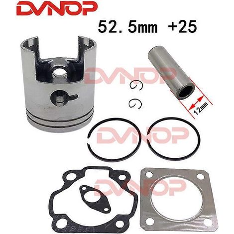 Diamètre du cylindre : 52,5 mm. Convient pour scooter deux temps Suzuki AG100 V100. Kit piston et segment de piston (52,75 mm). (1/5)