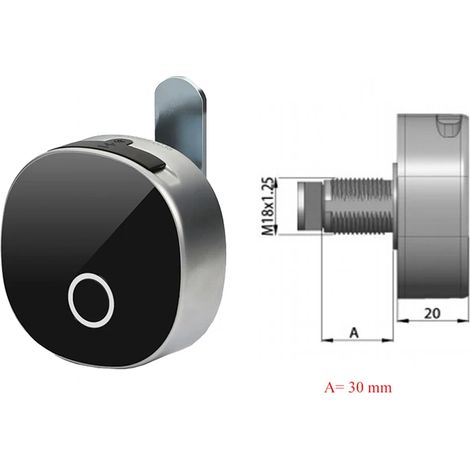 (L30mm) Mini serrure électronique intelligente à empreinte digitale, adaptée aux tiroirs de meubles (1/3)