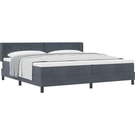 Maison Exclusive - Letto a molle con testiera Grigio scuro 200 x 200 cm Velluto (1/5)