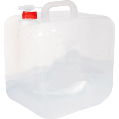 Conteneur à eau pliable de 10 litres, seau carré avec robinet, gourde avec poignée, sans BPA, rangement d'eau pliable-AquaForge (1/5)
