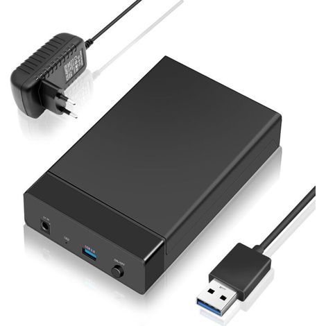 3.5" Hard Drive Enclosure - 5 Gbps USB 3.0 to SATA - External Hard Drive Enclosure for 2.5" and 3.5" SSDs up to 16TB with DC Power Adapter - UASP Support - Heat Dissipation (1/5)