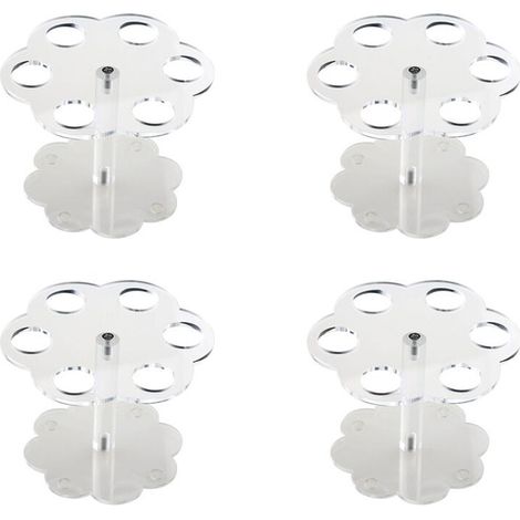 4Pcs 6 Trous Acrylique Support de Support de Cône de Crème Glacée Transparent