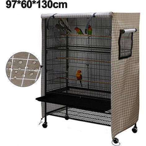 Crea – Housse de cage à oiseaux imperméable 97x60x130 cm – Tissu Oxford 210D – Protection contre poussière et intempéries – Lavable et réutilisable