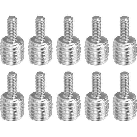 M4x0,7 à M10x1,5 Double Fin Fileté Goujon Vis Boulon, 10 Paquet 304 Inox Acier Tige Boulons Filetage Réducteur Adaptateur pour Meubles Matériel, 20mm Long (1/5)