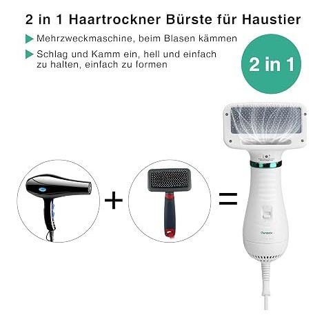 Dog Hair Dryer Furry Comb Pet Brush Adjustable Temperature Hair Dryer Dogs Cats Pets (1/4)