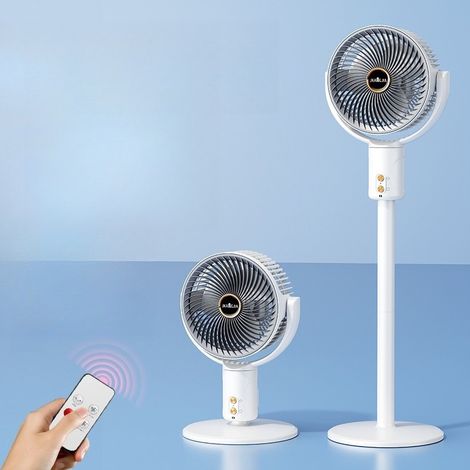 Ventilateur sur Pied Silencieux avec Télécommande, 5 Vitesses et Oscillation,Blanc (1/5)