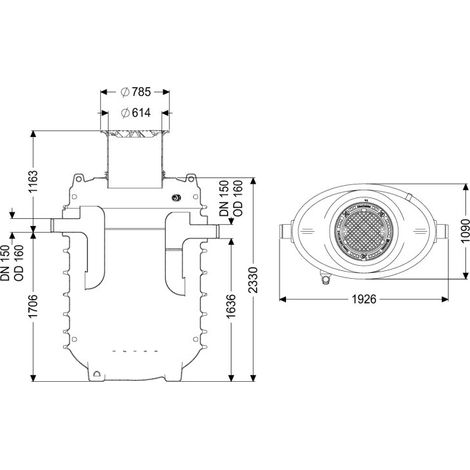 KESSEL 95070-120D-DR Séparateur de graisses EasyClean encastrable