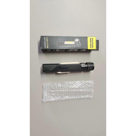 Lampe torche en alliage d'aluminium, lampe frontale pliable à 90°, feu arrière réglable à 360°, rechargeable par USB.