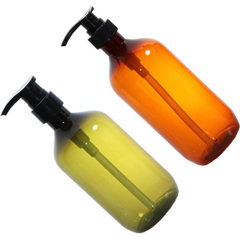 2 Stück 500ml Shampoo Spender aus Pet mit Pumpe Luftdichte Nachfüllflaschen für Shampoo und Spülung für Badezimmer und Reisen (1/5)