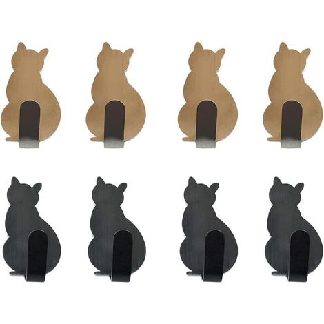 Ganci adesivi da parete per asciugamani – Set da 8, realizzati in resistente acciaio inossidabile, non richiedono foratura, ideali per cucina e bagno.