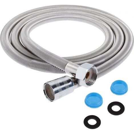 TRADE SHOP - Tubo Flessibile Doccia Soffione Doccino Vasca Bagno 1.8mt Antipiega Acciaio Cromato 69228 - (1/5)