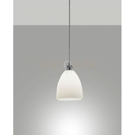 PROVENZA SOSPENSIONE BIANCA D.20 CM 1 LUCE ATTACCO E27 IN METALLO E VETRO