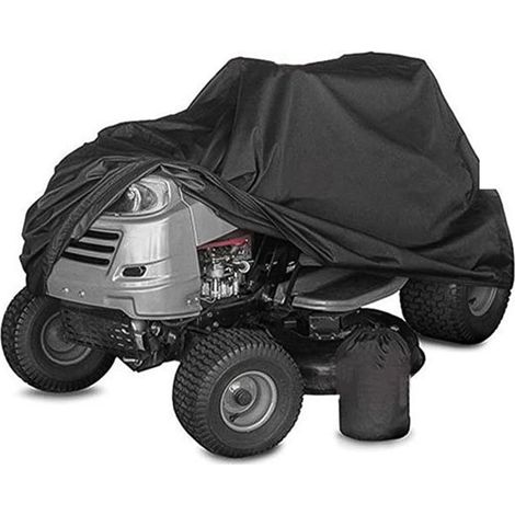 177 x 110 x 110 cm - Housse de protection pour tondeuse autoportée - Housse de protection imperméable 210D - Anti-poussière - Pour tracteur de jardin autoporté, noir (1/5)