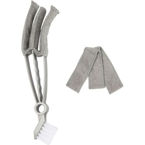 Grey cleaning brush for Venetian blinds, 2753.5 cm, 1 piece, removable and washable for ventilation grilles.
