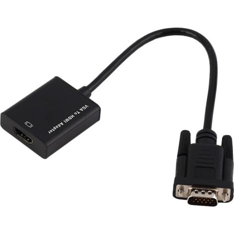 Trade Shop - Weibliche VGA zu HDMI-Konverter-Adapterkabel für HDTV-Signalschwarze Farbe -