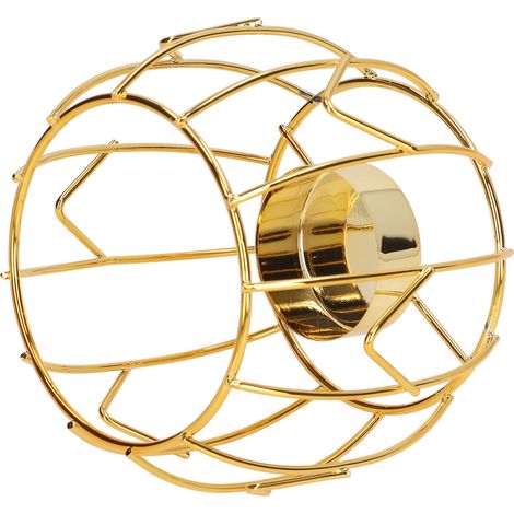 Bougeoir en fer doré forme citrouille, petit porte-bougie compact, lignes épurées, décoration cadeau, support photophore métal (1/5)