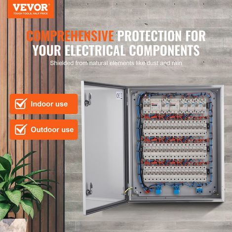 Coffret Électrique en Acier Inoxydable, Armoire Électrique 60x50x20 cm Boîtier Mural Étanche IP66 avec Plaque de Montage, Charnière de Verrou pour Équipements Électroniques Électriques Extérieur (1/5)