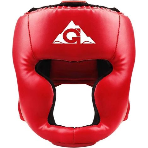 Casque De Boxe Pour Enfants, En Cuir Pu, Idéal Pour L'entraînement Mma (Kickboxing, Muay-Thaï, Sparring, Arts Martiaux, Karaté, Taekwondo), Rouge. (1/5)