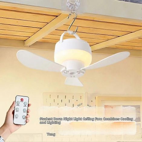 Ventilateur de plafond silencieux avec éclairage intégré, rechargeable par USB et télécommande. Lampe de plafond A (1/5)