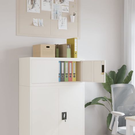 vidaXL Armadio Classificatore Bianco 90x40x40 cm in Acciaio