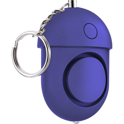 Alarme personnelle 125-130 dB, son sûr, alarme d'autodéfense d'urgence, porte-clés avec lampe torche LED, pour femmes, filles, enfants, personnes âgées et aventuriers, bleu, 1 pièce