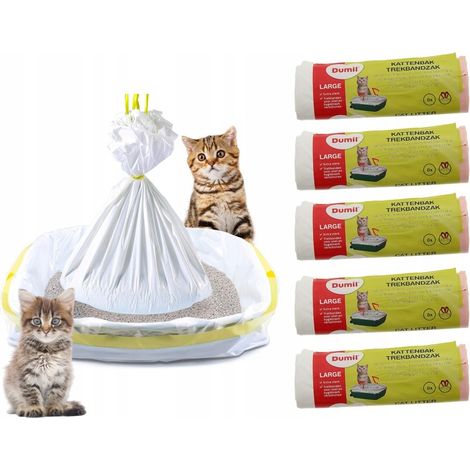 SACCHETTI PER LETTIERA MOLTO RESISTENTI CON NASTRO ADESIVO, DUREVOLI XL 40 pezzi