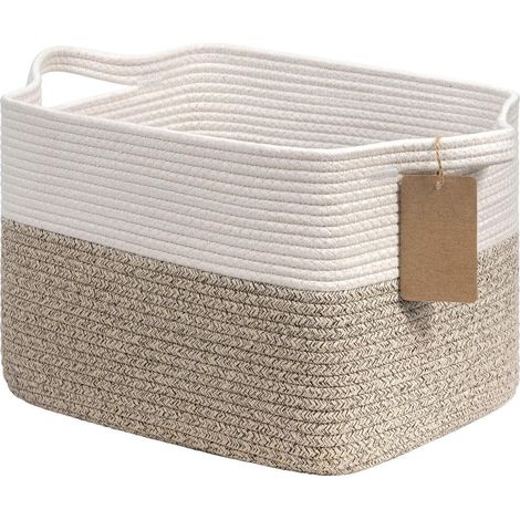 Aufbewahrungskorb Baumwolle Braun rechteckig 34x28x24cm für Spielzeug & Bücher (1/5)