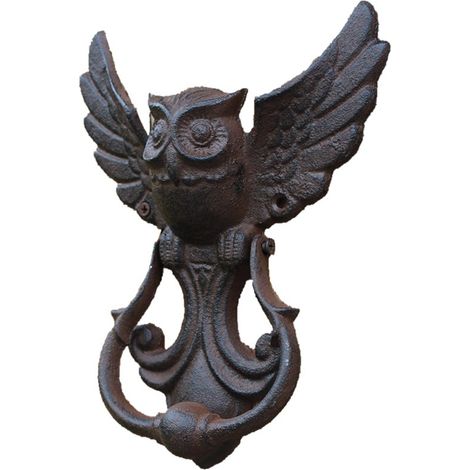Heurtoir de porte hibou, bouton de patio coulissant en fonte (1/5)
