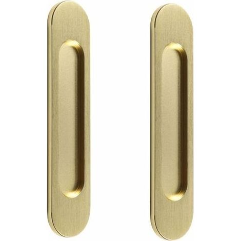 Poignée de porte coulissante ovale autocollante, sans poinçon, adaptée aux portes de grange coulissantes, fenêtres, placards (18 cm Or brossé) (1/4)