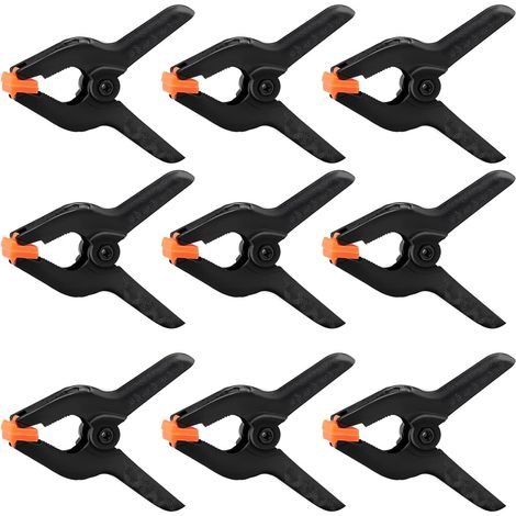 Stück 7 cm lange Federklemmen, schwarze Nylon-Kunststoff-Federklemmen, für DIY-Projekte und Fotostudios (1/5)