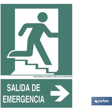 COFAN señal luminiscente 297x210mm. salida de emergencia texto