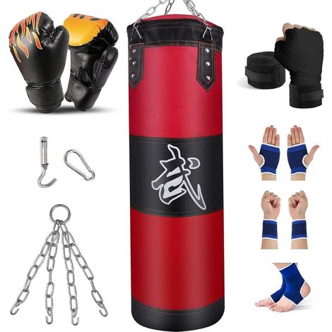 Boxsack 100cm Rot mit Zubehör für Erwachsene & Kinder (1/5)