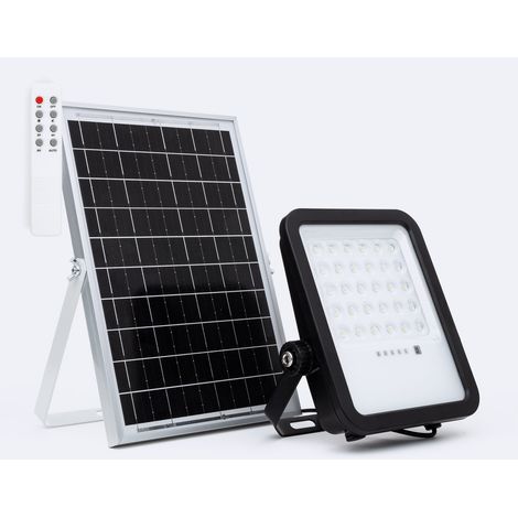 Projecteur Solaire Extérieur LED Nurda 10W 1200 lm IP65 avec Télécommande 4000K Blanc neutre