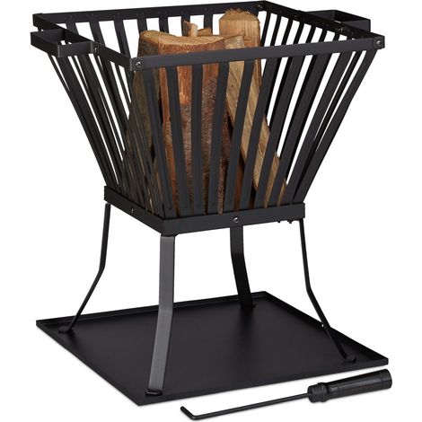 Cesta de fuego xl con tenedor para fuego