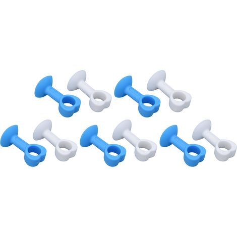 Set mit 10 herzförmigen Waschmaschinentürstützen, hält die Tür offen für frische, trockene Luftzirkulation, verhindert Gerüche und Schimmel, stoßdämpfende Befestigung für das Kopfteil, weiß und blau ( (1/5)