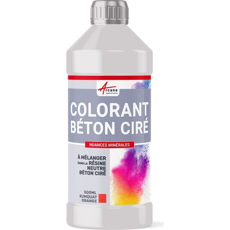 Colorant pour béton ciré, gamme nuances minérales, décoration - 500 ml Kumquat Orange - ARCANE INDUSTRIES