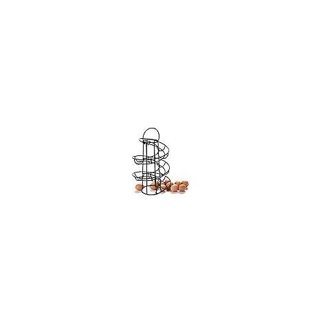 CREA Spiral Kitchen Egg Holder, Storage Rack, Spiral Dispenser Stand, Holds Up to 18 Eggs (Black) (1/5)
