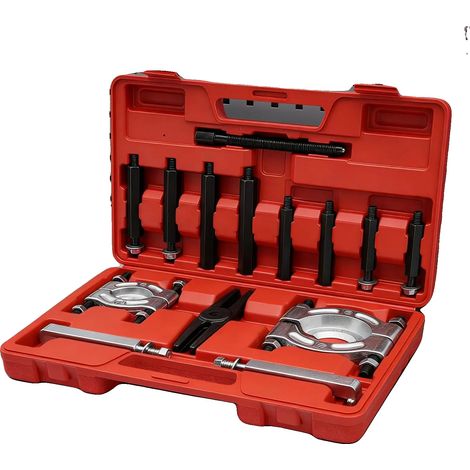 Jeu d'extracteurs de roulements, Acier au carbone 45, Dimensions de la boîte à outils : 39237cm, Dimensions de l'emballage : 41259cm, Compatibilité des petits disques : 30-50mm, Compatibilité des gran (1/5)