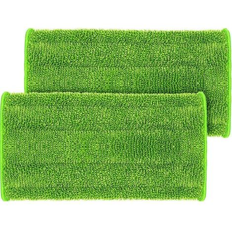 3pcs Mop Remplacement pour Swiffer WetJet Spray Balais Lavables en Microfibre pour Nettoyage des Sols,126inch,vert (1/4)