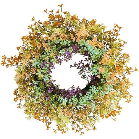 Décoration murale à suspendre pour porte, motif floral jaune, violet et vert