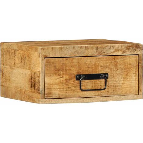 Maison Exclusive - Comodino a Parete in Legno Grezzo Massello di Mango (1/5)