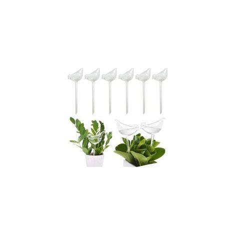 6 Pièces Boules d'arrosage, bulbes en verre auto-arrosants, arrosage automatique pour plantes en pot d'intérieur et d'extérieur, Oiseau en verre transparent