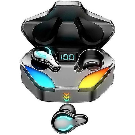 Kabellose TWS-Ohrhörer, verzögerungsfreies Gaming-Headset mit Bluetooth 5.1, Mikrofon, wasserdicht, Sport-Kopfhörer mit Geräuschunterdrückung, lange Standby-Zeit, 9D-Stereo-Ohrhörer (1/5)