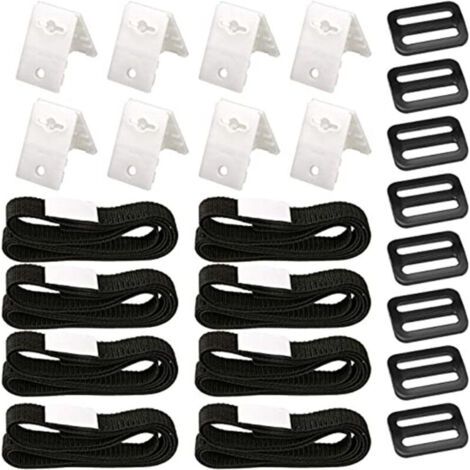 Fixation pour Bâche Solaire de Piscine,8 Pièces Kit de Sangles de Couverture Solaire,Enrouleur de Couverture Solaire,Sangles de Fixation,Pinces,Boucles,pour Piscine Universelle
