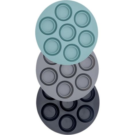 3pièces Moules à Muffins Silicone Antiadhésifs Réutilisables pour Cuisson de Muffins et Cupcakes,Parent,- (1/5)